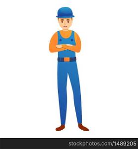 Young repairman icon. Cartoon of young repairman vector icon for web design isolated on white background. Young repairman icon, cartoon style