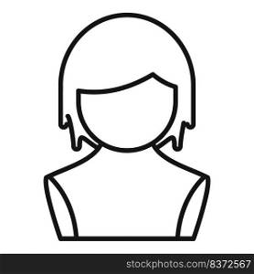 Young wig icon outline vector. Hairstyle short. Trendy man. Young wig icon outline vector. Hairstyle short