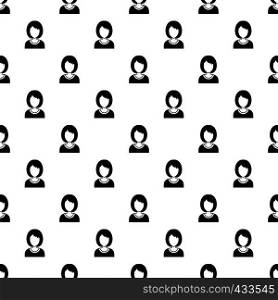 Young woman avatar pattern seamless in simple style vector illustration. Young woman avatar pattern vector