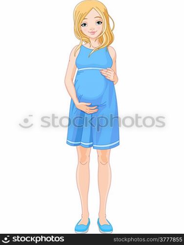 Young woman is prepared for maternity.