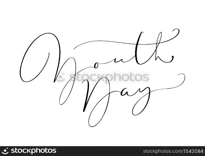 Youth Day vector calligraphy lettering phrase for International Youth Day. Hand drawn logo icon or script for Stylish Poster Banner, greeting card.. Youth Day vector calligraphy lettering phrase for International Youth Day. Hand drawn logo icon or script for Stylish Poster Banner, greeting card