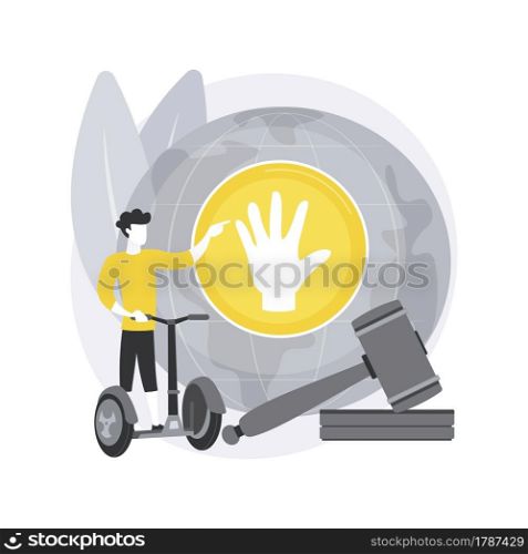 Youth rights abstract concept vector illustration. Youth liberation, young people rights protection, make decision, age of majority, voting age, intergenerational equity abstract metaphor.. Youth rights abstract concept vector illustration.