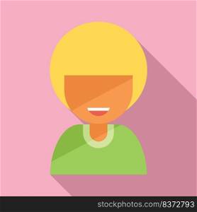 Youth smiling icon flat vector. Happy person. Friend smile. Youth smiling icon flat vector. Happy person