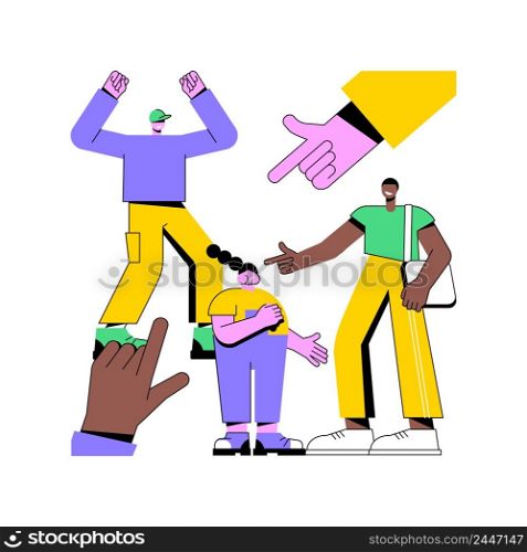 Youth violence abstract concept vector illustration. Gang violence, physical force, youth bullying, child abuse, cheering filming, school fight, teenager attack abstract metaphor.. Youth violence abstract concept vector illustration.