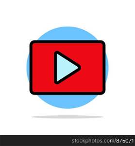 YouTube, Paly, Video, Player Abstract Circle Background Flat color Icon