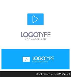 YouTube, Paly, Video, Player Blue Solid Logo with place for tagline