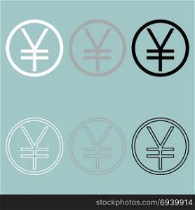 Yuan or yen symbol icon.. Yuan or yen symbol icon. Set ocons.