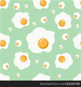Yummy fried egg seamless pattern. Background for your design, fabric textile, wallpaper or wrapping paper.Vector illustration