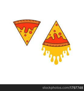 Yummy Pizza Vector icon design illustration Template