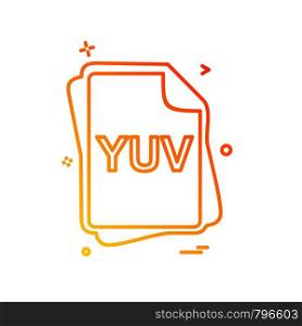 YUV file type icon design vector