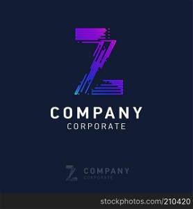 Z company logo design with visiting card vector