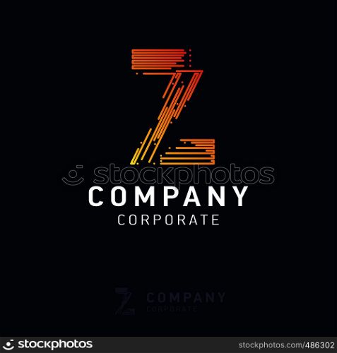 Z company logo design with visiting card vector