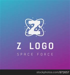 z initial space force logo design galaxy rocket vector in gradient background - vector. z initial space force logo design galaxy rocket vector in gradient background