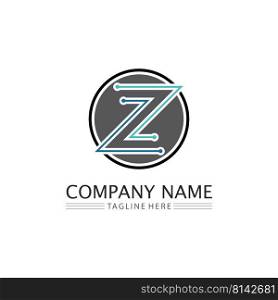 Z letter and font Z logo design vector identity illustration
