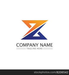 Z letter and font Z logo design vector identity illustration