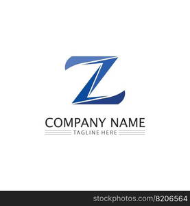 Z letter and font Z logo design vector identity illustration