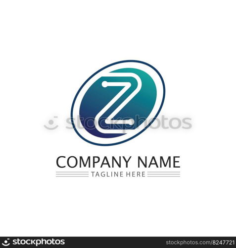 Z letter and Z logo design vector identity illustration