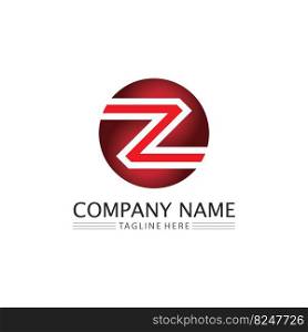 Z letter and Z logo design vector identity illustration