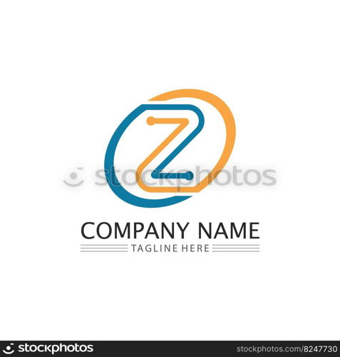 Z letter and Z logo design vector identity illustration