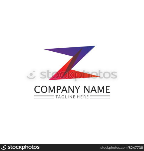 Z letter and Z logo design vector identity illustration