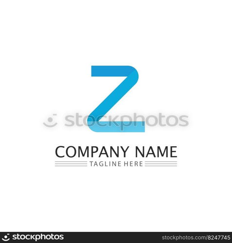 Z letter and Z logo design vector identity illustration