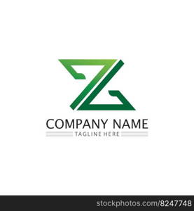 Z letter and Z logo design vector identity illustration