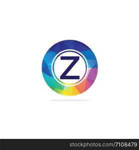 Z Letter colorful logo in the hexagonal. Polygonal letter Z