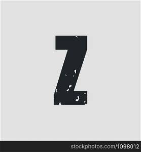 Z letter grunge style simple design. Vector eps10