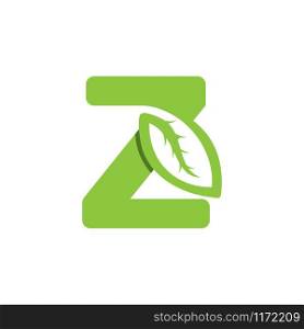 Z Letter logo leaf concept template design
