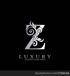 Z Letter Logo Monogram Luxury Initial Logo vector template design silver.