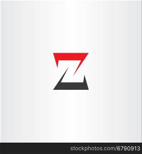 z letter z black red icon logotype vector