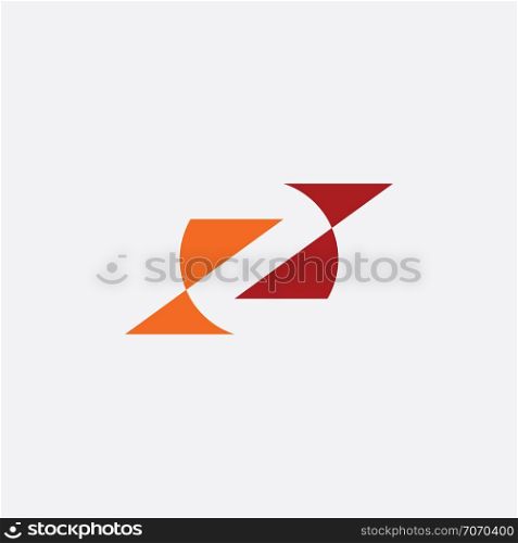 z logo letter geometric icon vector red orange