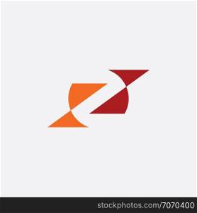 z logo letter geometric icon vector red orange
