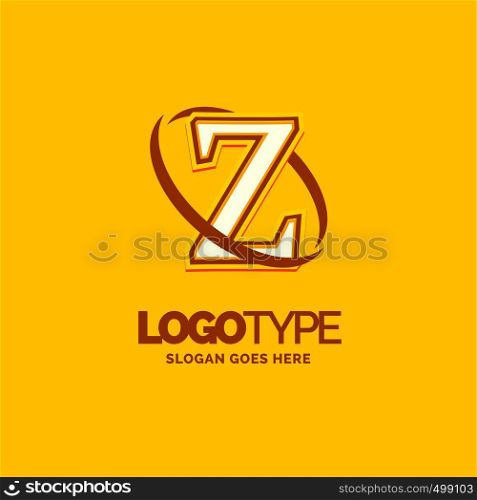 Z Logo Template. Yellow Background Circle Brand Name template Place for Tagline. Creative Logo Design