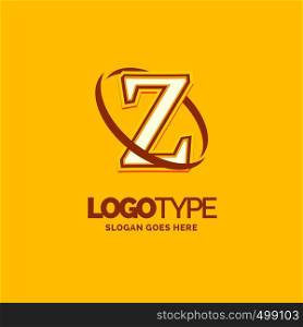 Z Logo Template. Yellow Background Circle Brand Name template Place for Tagline. Creative Logo Design