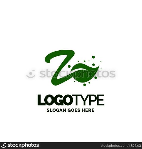 Z logo with Leaf Element. Nature Leaf logo designs, Simple leaf logo symbol. Natural, eco food. Organic food badges in vector. Vector logos. Natural logos with leaves. Creative Green Natural Logo template.