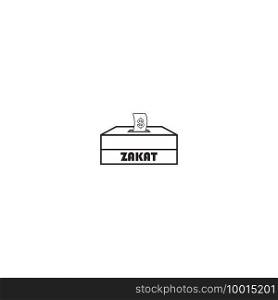Zakat Icon Symbol. Premium Quality Isolated Money Box Element In Trendy Style.