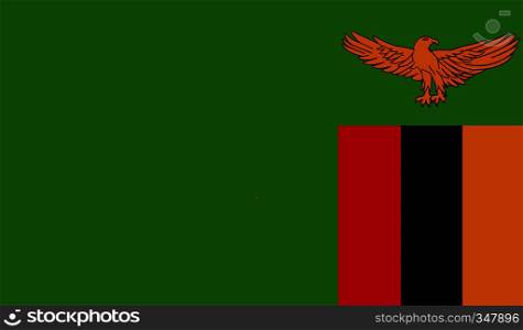 Zambia flag image for any design in simple style. Zambia flag image