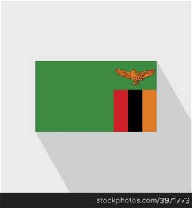 Zambia flag Long Shadow design vector