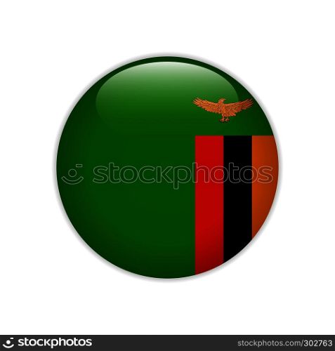 Zambia flag on button