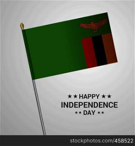 Zambia Independence day typographic design with flag vector