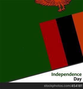 Zambia independence day with flag vector illustration for web. Zambia independence day