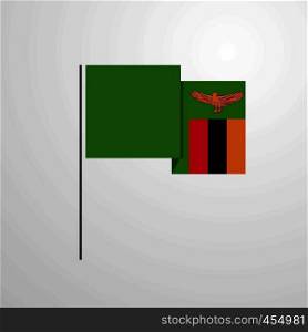 Zambia waving Flag design vector