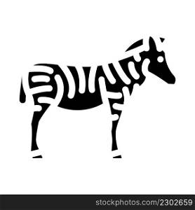 zebra animal glyph icon vector. zebra animal sign. isolated contour symbol black illustration. zebra animal glyph icon vector illustration