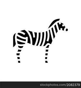 zebra animal in zoo glyph icon vector. zebra animal in zoo sign. isolated contour symbol black illustration. zebra animal in zoo glyph icon vector illustration
