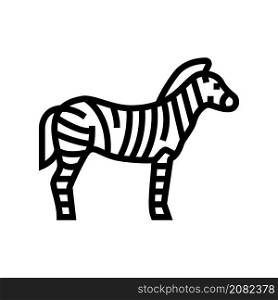 zebra animal in zoo line icon vector. zebra animal in zoo sign. isolated contour symbol black illustration. zebra animal in zoo line icon vector illustration