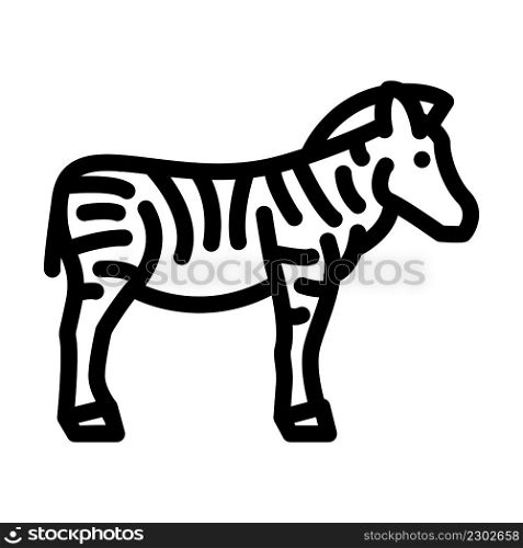 zebra animal line icon vector. zebra animal sign. isolated contour symbol black illustration. zebra animal line icon vector illustration