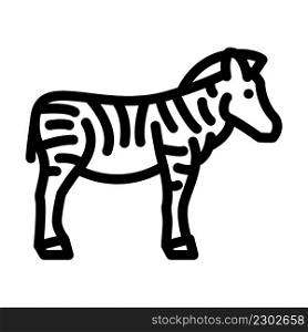 zebra animal line icon vector. zebra animal sign. isolated contour symbol black illustration. zebra animal line icon vector illustration