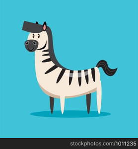 zebra cartoon character vector illustration