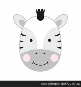 Zebra face in vector format.